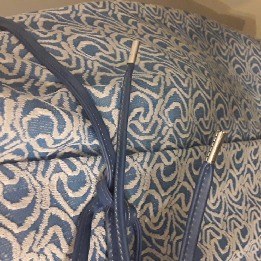 Vintage 60s Blue and White Mod Dress 16 - Picture 4 of 11